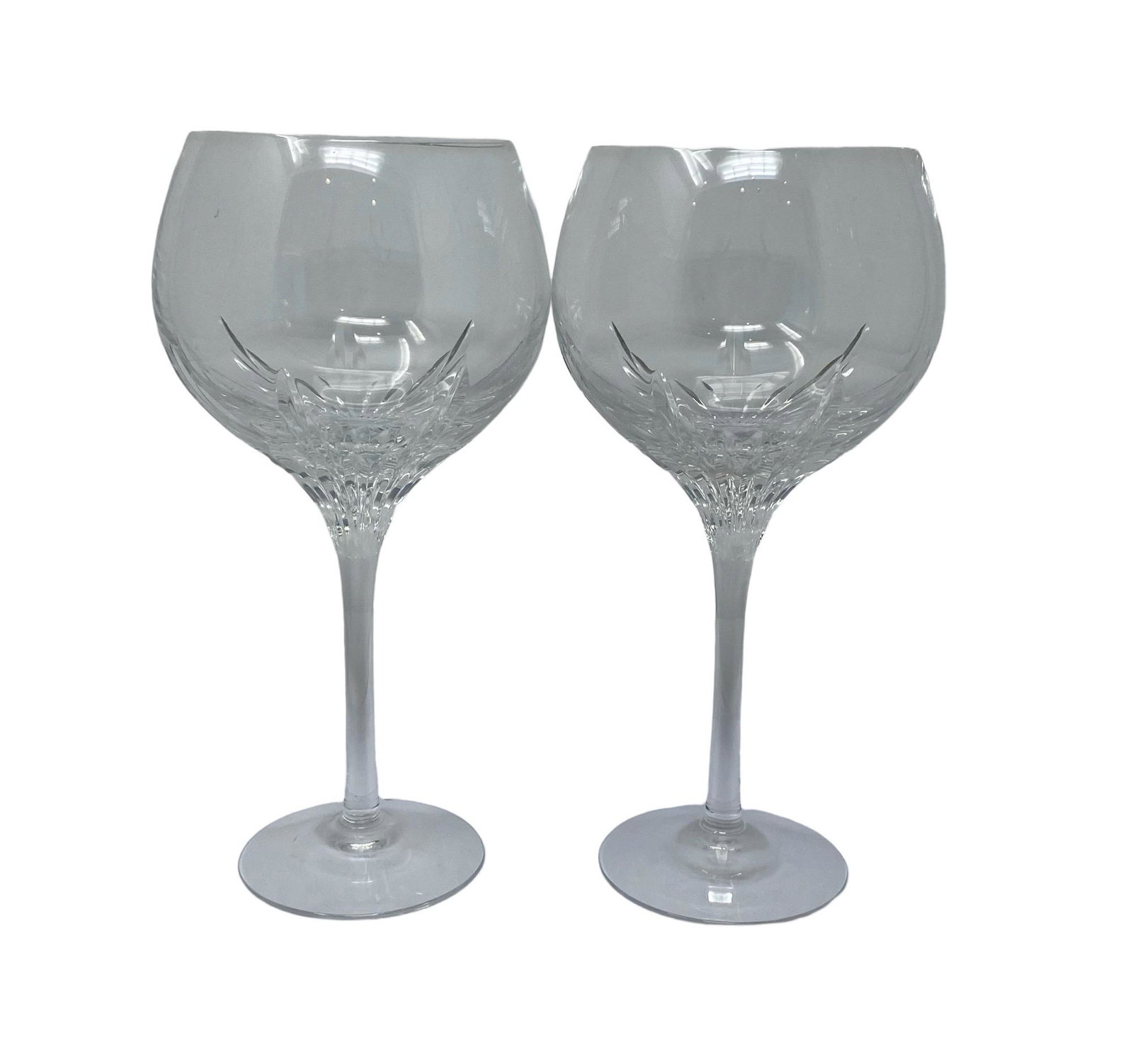 Set of Two Lenox Firelight Balloon Wine Glasses: Set of 2 Marked Lenox Firelight Clear Balloon Wine Glasses