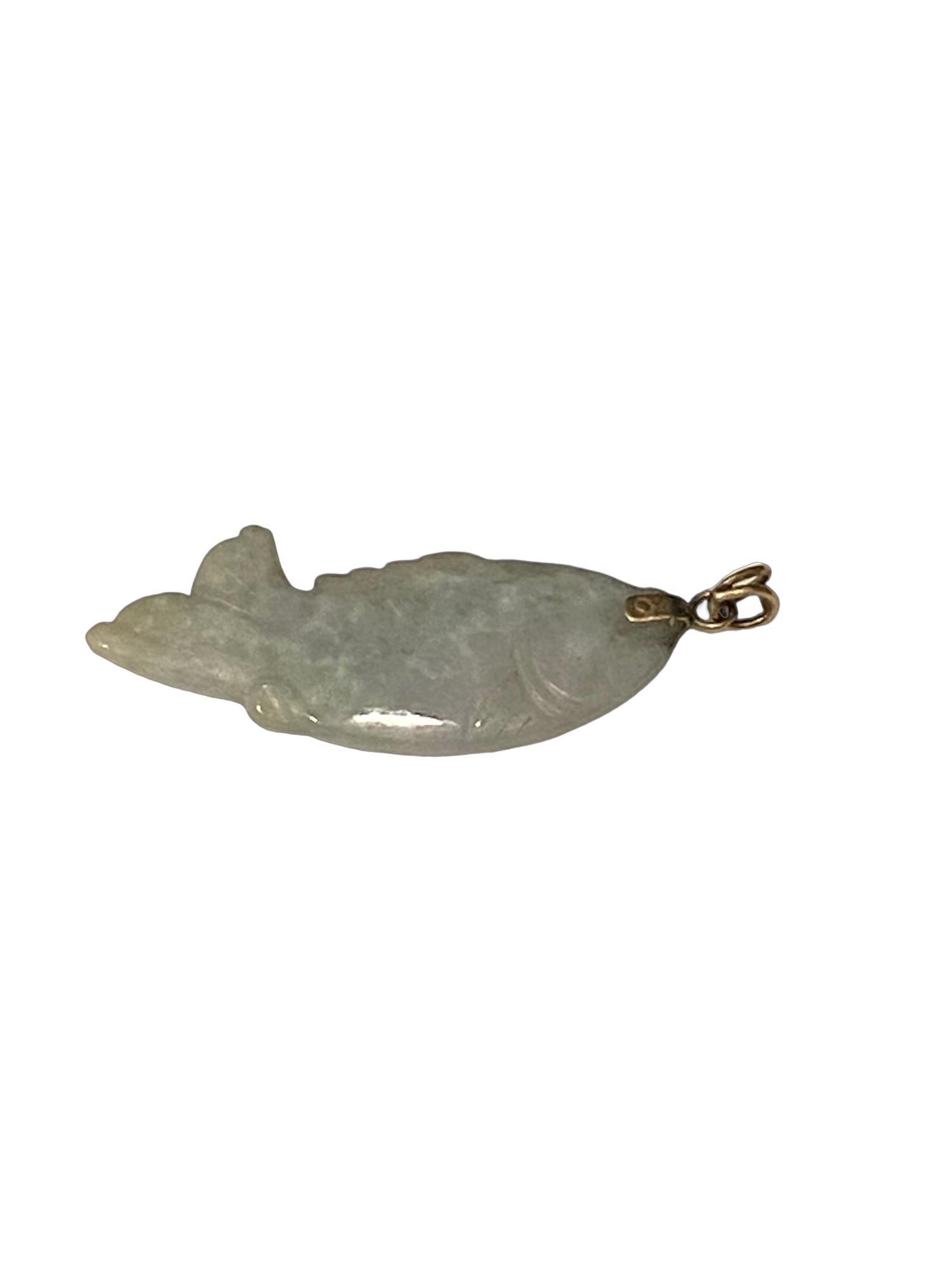 Hand-Carved Jade Fish Pendant (1 of 1)