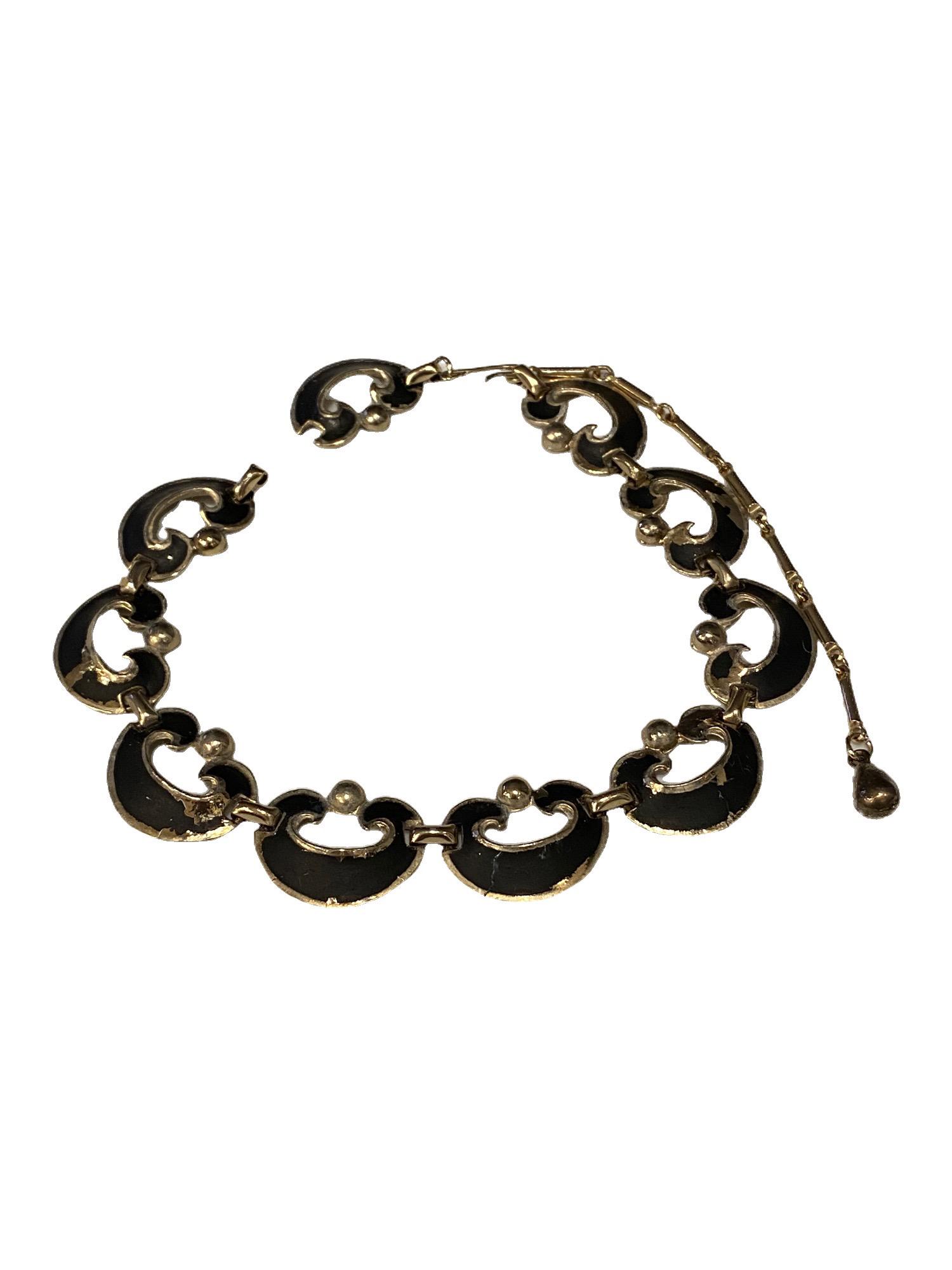 Black and Silver Tone Choker Junk Scrap Necklace: Black and Silver Tone Choker Junk Scrap Necklace