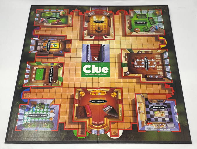 Parker Brothers Clue Game Board ONLY Jul 24 2022 5 Knights