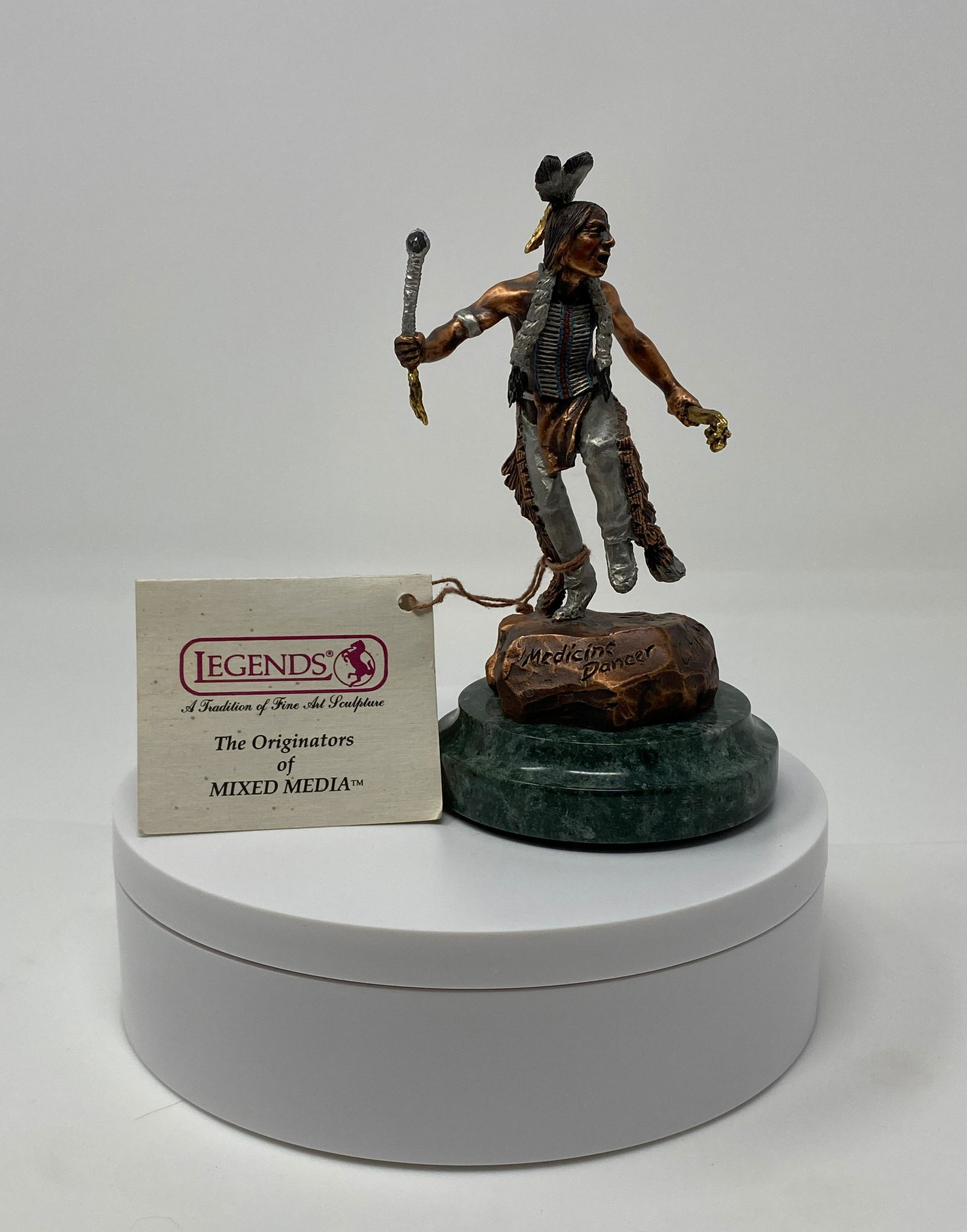 1991 Limited Edition Legends Medicine Dancer Sculpture Signed by C. A. Pardell (1 of 8)