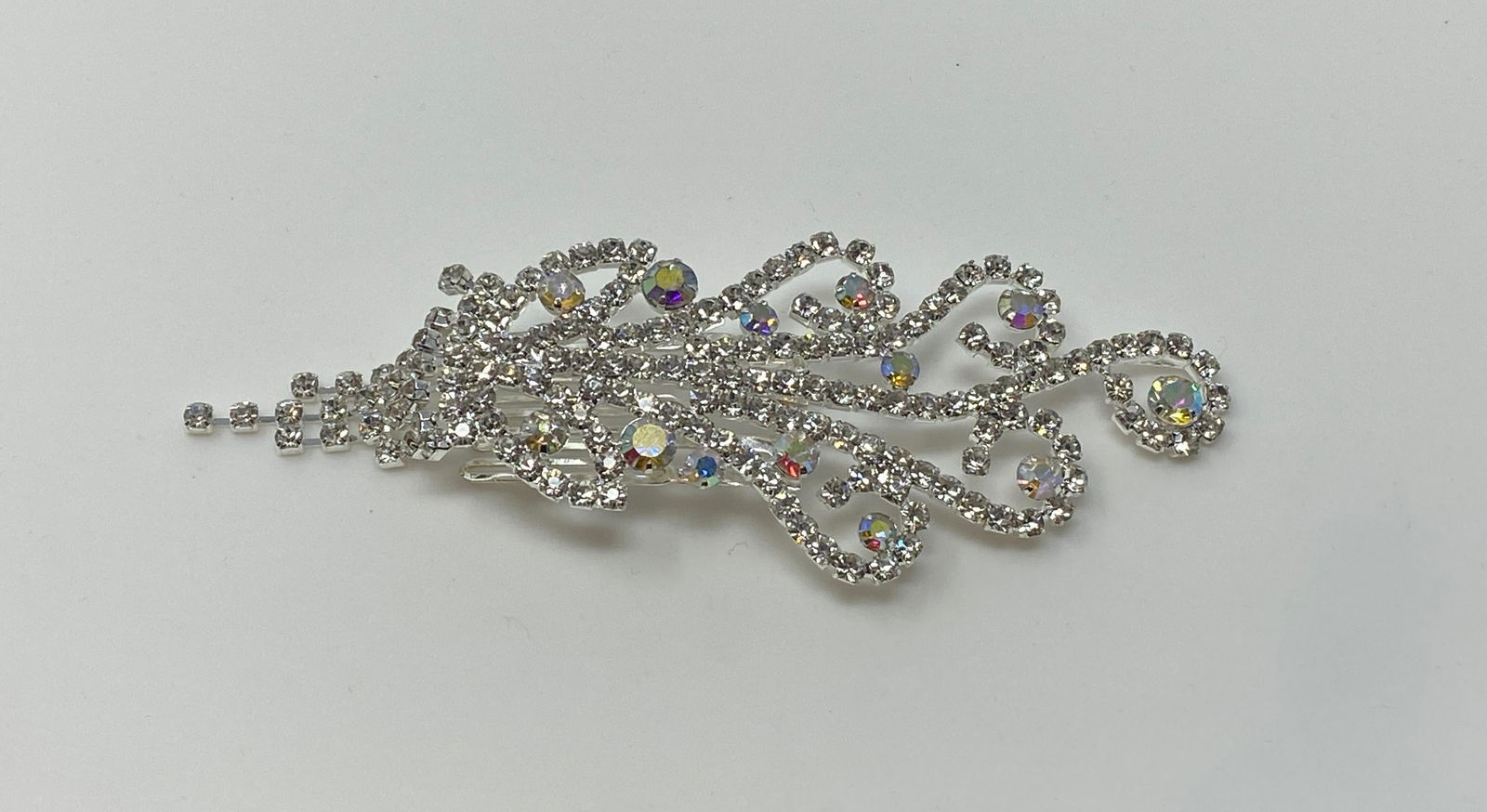 Vintage Clear and Aurora Borealis Rhinestone Hair Jewelry (1 of 6)