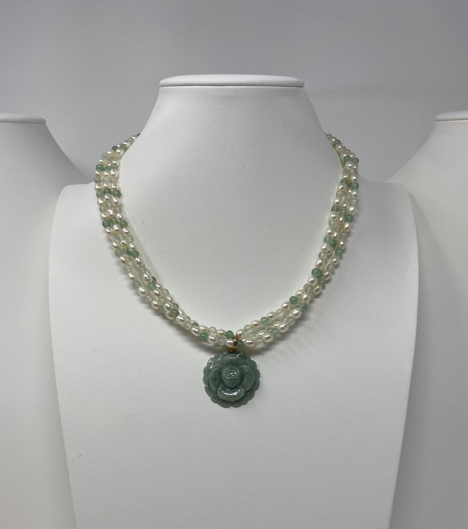 Layered Pearls and Jade Necklace (1 of 7)