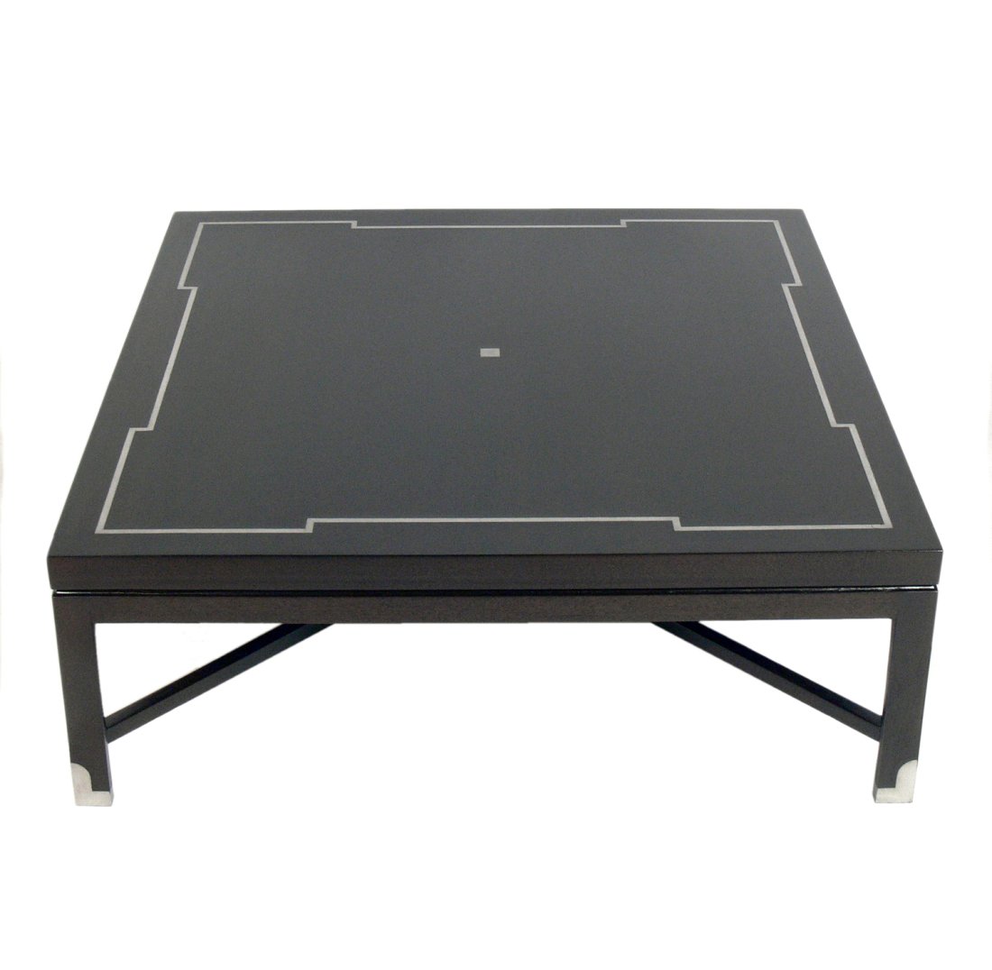 Tommi Parzinger Square Coffee Table with Pewter Inlay for Parzinger Originals (1 of 4)