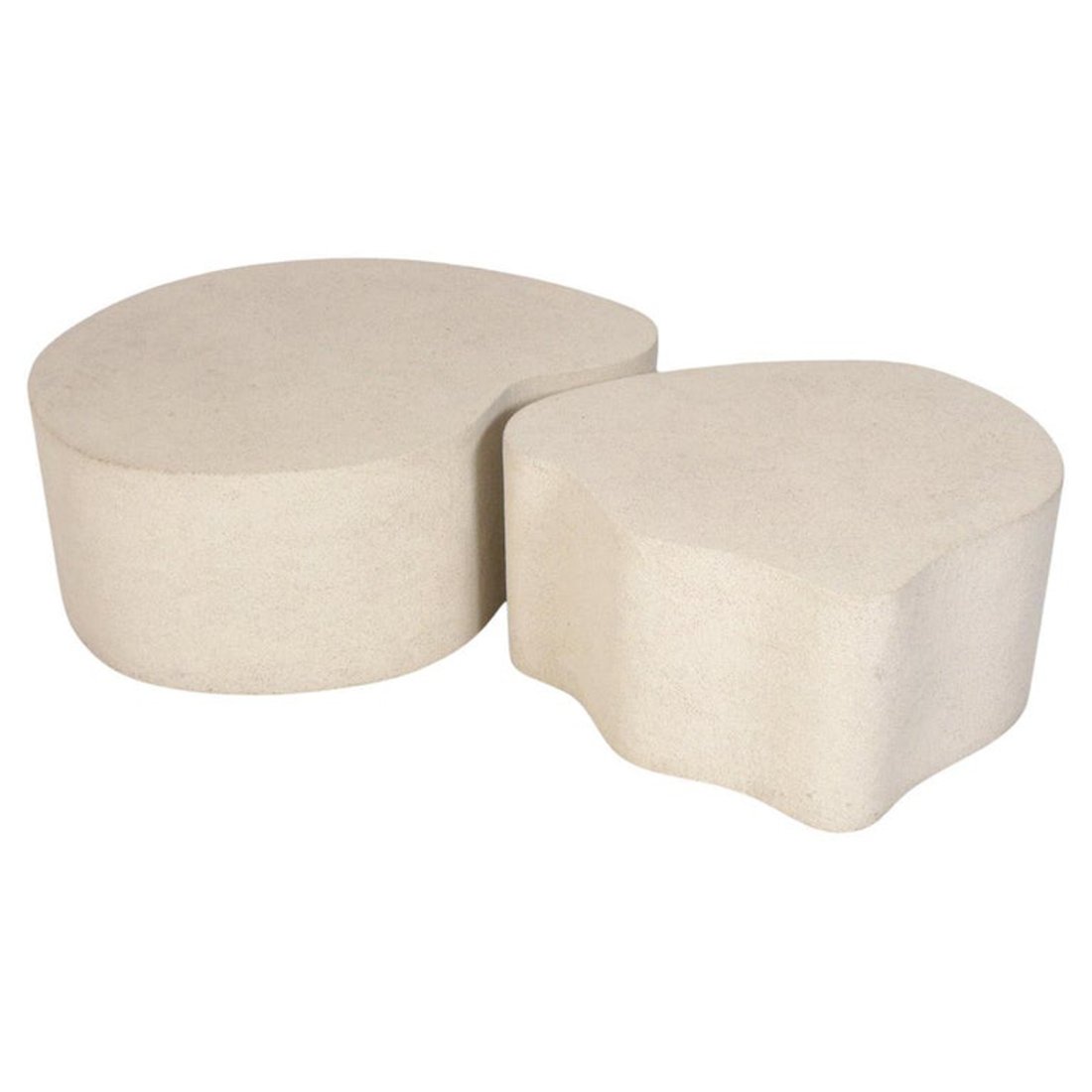 Pair of Biomorphic Plaster Coffee Tables in the Manner of Karl Springer (1 of 5)