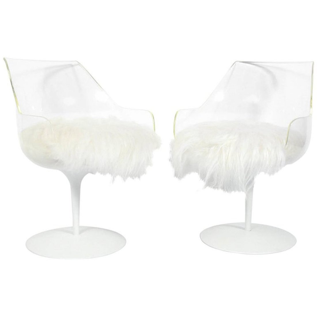 Pair of Sculptural Lucite Swivel Chairs by Erwin and Estelle Laverne (1 of 5)