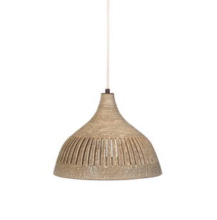 Lee Rosen Design Technics Ceramic Pendant Lamp Chandelier: Sculptural Ceramic Pendant Lamp or Chandelier, designed by Lee Rosen for Design Technics, American, circa 1960s. Measurements: 11"H x 14.5" diameter. Mid century, mid century modern, mid-century