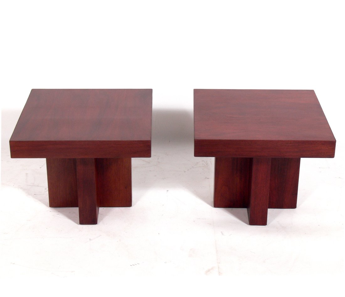 Milo Baughman Clean Lined Walnut End Tables (1 of 5)
