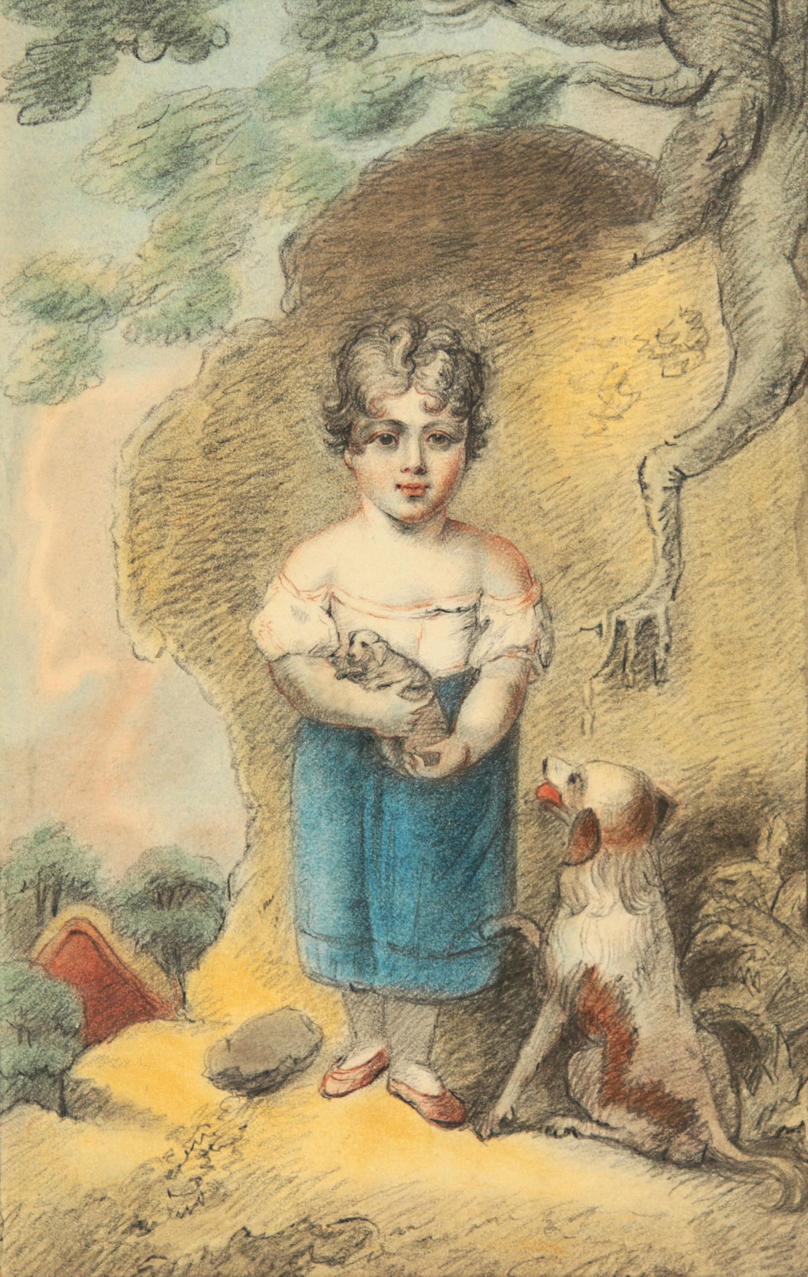 George Morland: George Morland(British Artist, born London 1763 â€“ died Brighton 1804)â€œPortrait of Miss Dale, age 6” (1805)Colored chalkSeize: 23 x 15 cm. George Morland(Geb. London 1763 â€“ ov