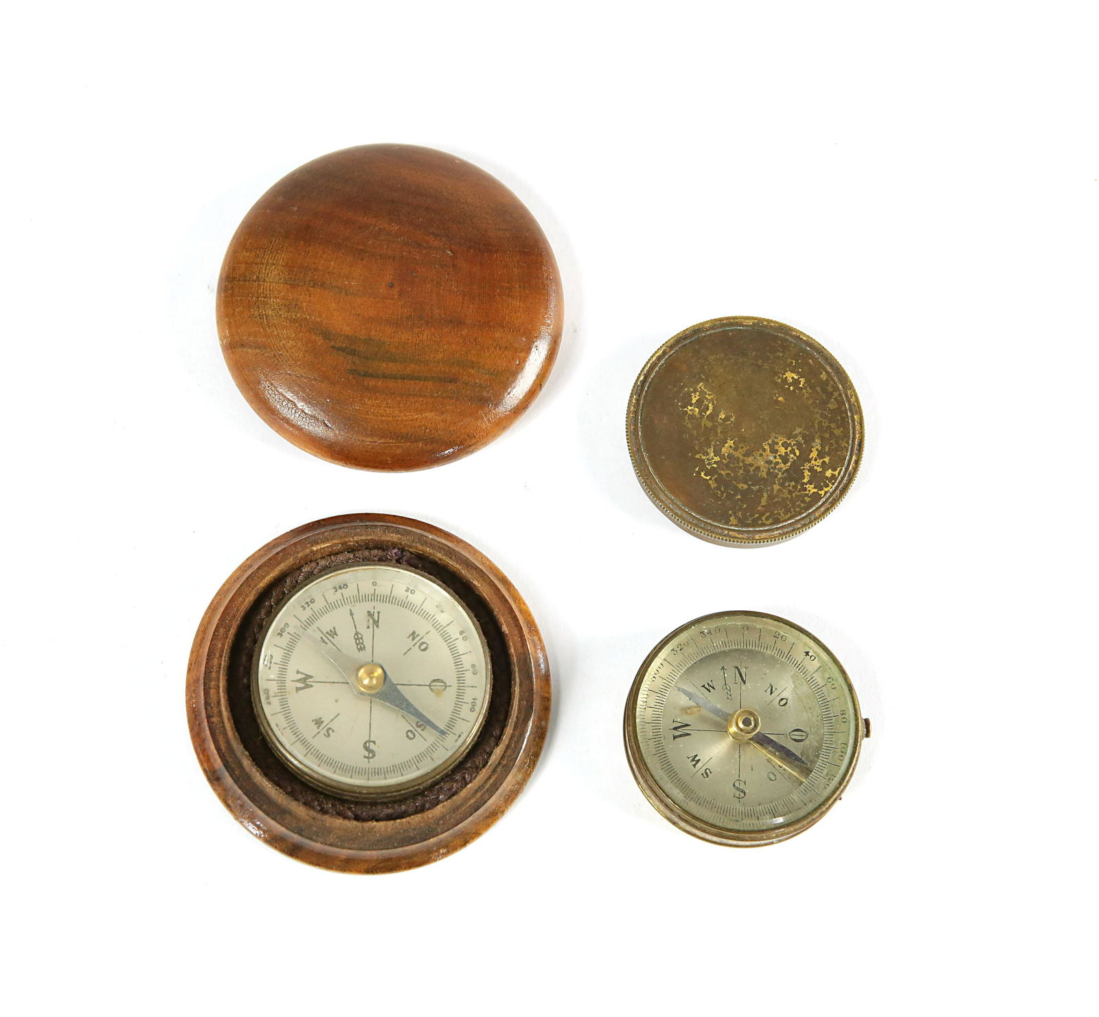 Two Brass Compasses, Ca 1900 (1 of 4)