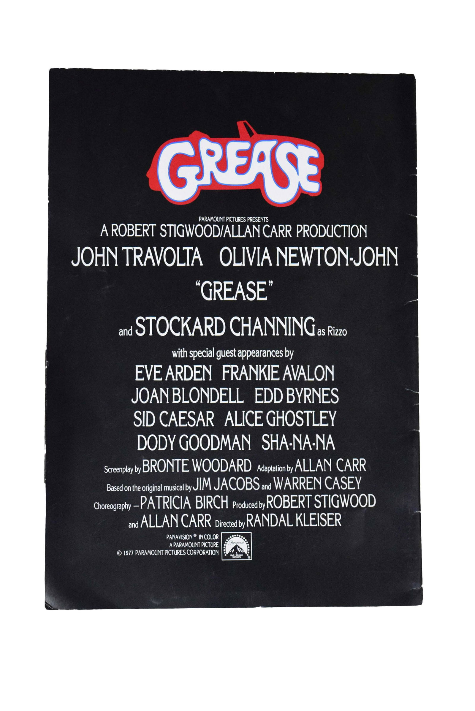 "GREASE" SUPER RARE PRESS PROMO POSTER FOLDED (1 of 4)