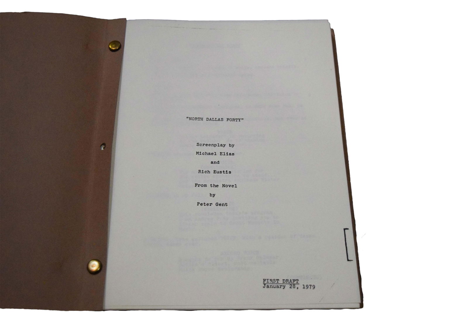 "NORTH DALLAS FORTY" SCRIPT FIRST DRAFT 1979 (1 of 2)