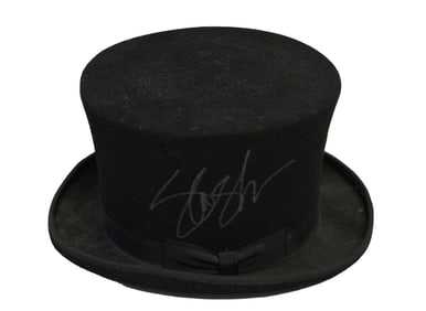 GUITARIST SLASH AUTOGRAPHED CONCERT WORN TOP HAT