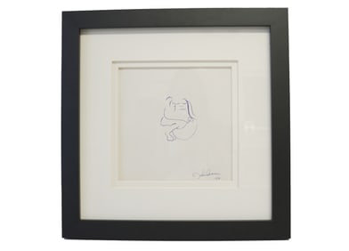JOHN LENNON ART "JOHN AND YOKO" ORIGINAL 1970 SIGNED