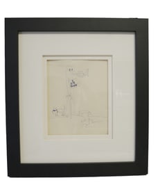 "I AM BLIND" ORIGINAL JOHN LENNON DRAWING IN PEN SIGNED