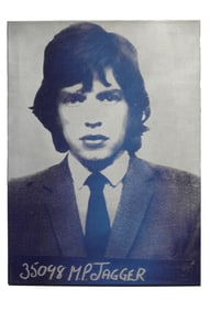 "MICK JAGGER IN BLUE" ARTIST UNKNOWN