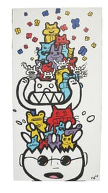ORIGINAL CANVAS PAINTING BY ARTIST N SQUARED (N2) UNTITLED