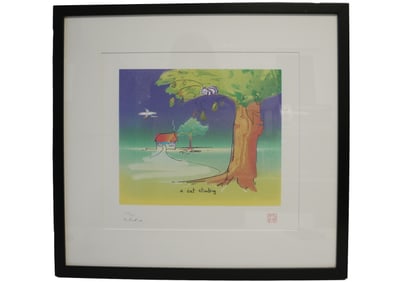 JOHN LENNON LITHOGRAPH "A CAT CLIMBING"