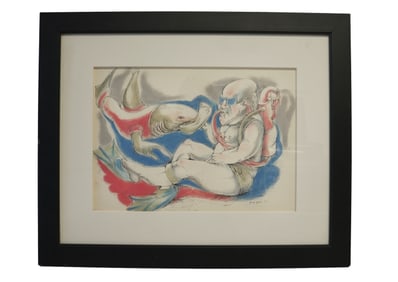 "ENCOUNTER WITH A HAMMER SHARK" ORIIGNAL ARTWORK SIGNED