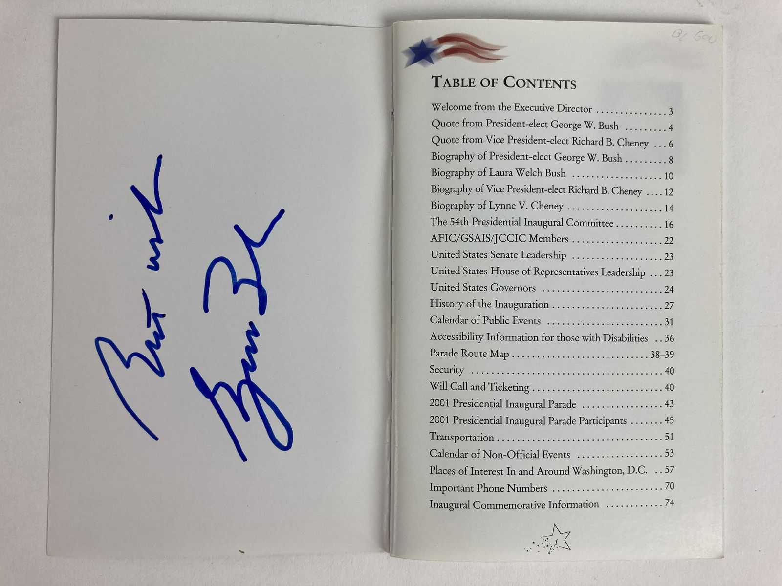 George Bush Signed Pamphlet (1 of 2)
