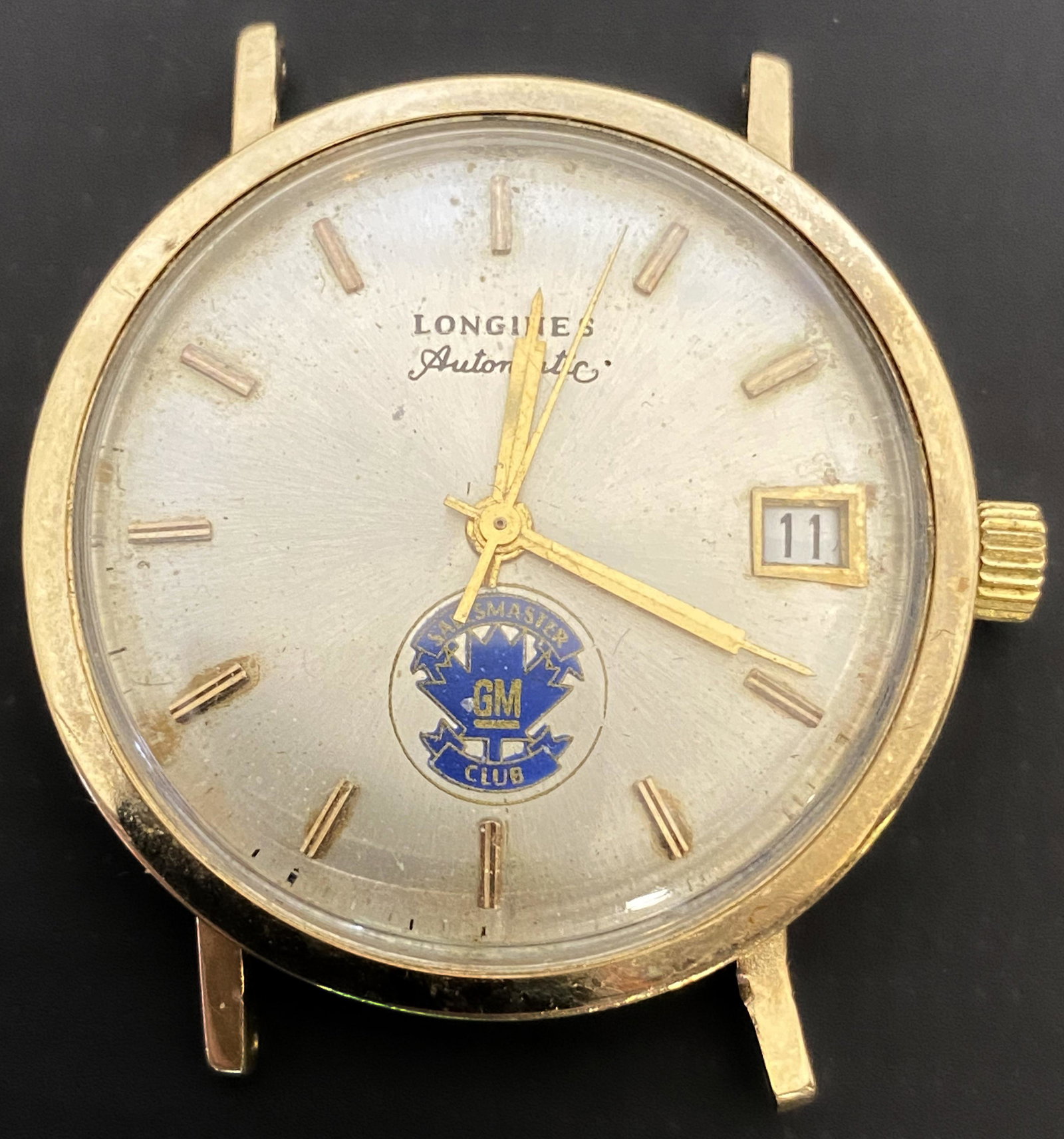 VINTAGE LONGINES GOLD FILLED AUTOMATIC MEN'S WATCH: VINTAGE LONGINES GOLD FILLED AUTOMATIC MEN'S WATCH The watch is pre-owned and doesn't run. Diameter: 34mm (without the crown) SHIPPING FEE CANADA 15,00$ USA 20.00$ We add 5$ by additional item