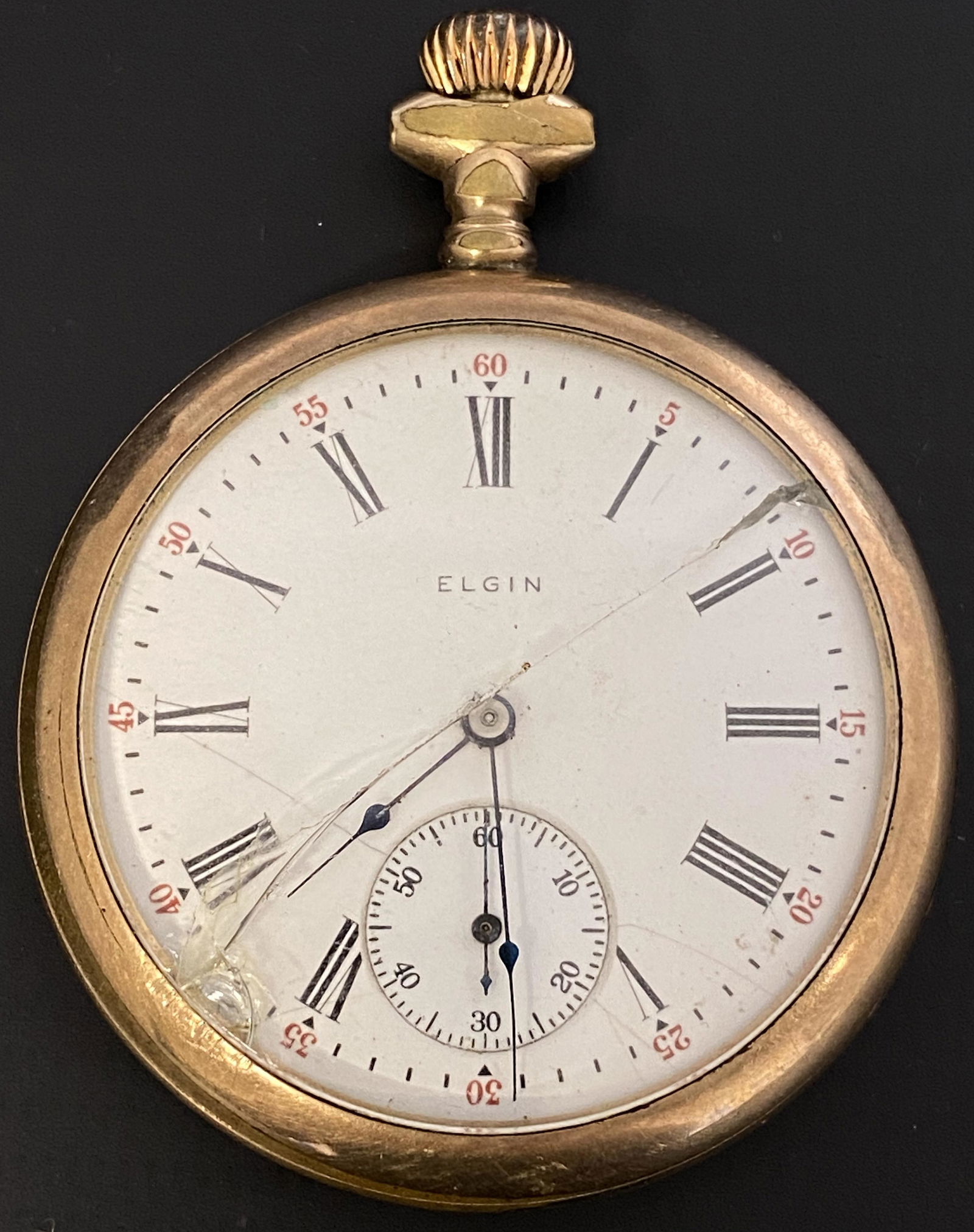 ANTIQUE ELGIN 7 JEWELS GOLD FILLED POCKET WATCH: ANTIQUE ELGIN 7 JEWELS GOLD FILLED POCKET WATCH The watch is pre-owned and doesn't run. Diameter: 2 in SHIPPING FEE CANADA 15,00$ USA 20.00$ We add 5$ by additional item