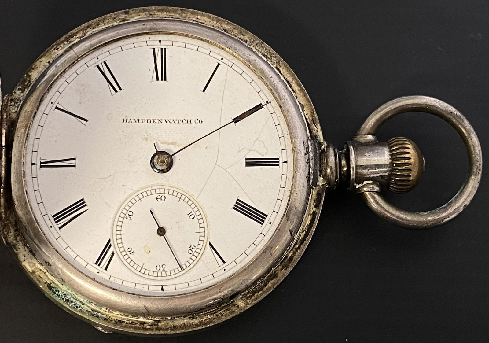 ANTIQUE HAMPDEN COIN SILVER POCKET WATCH (0299) on Jun 08, 2022 Les