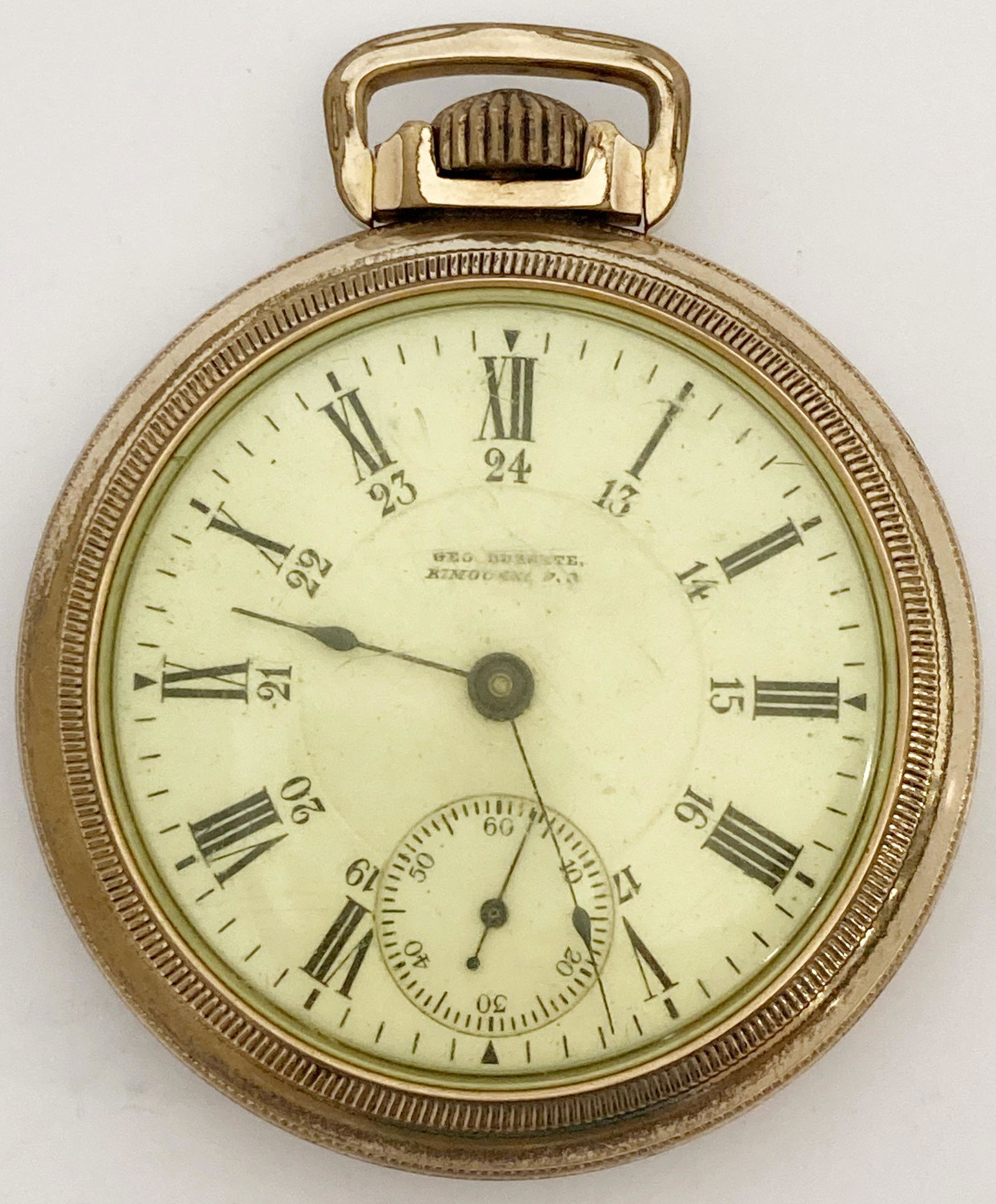 ANTIQUE AMERICAN WALTHAM 17 JEWELS GOLD FILLED POCKET WATCH (0034) on