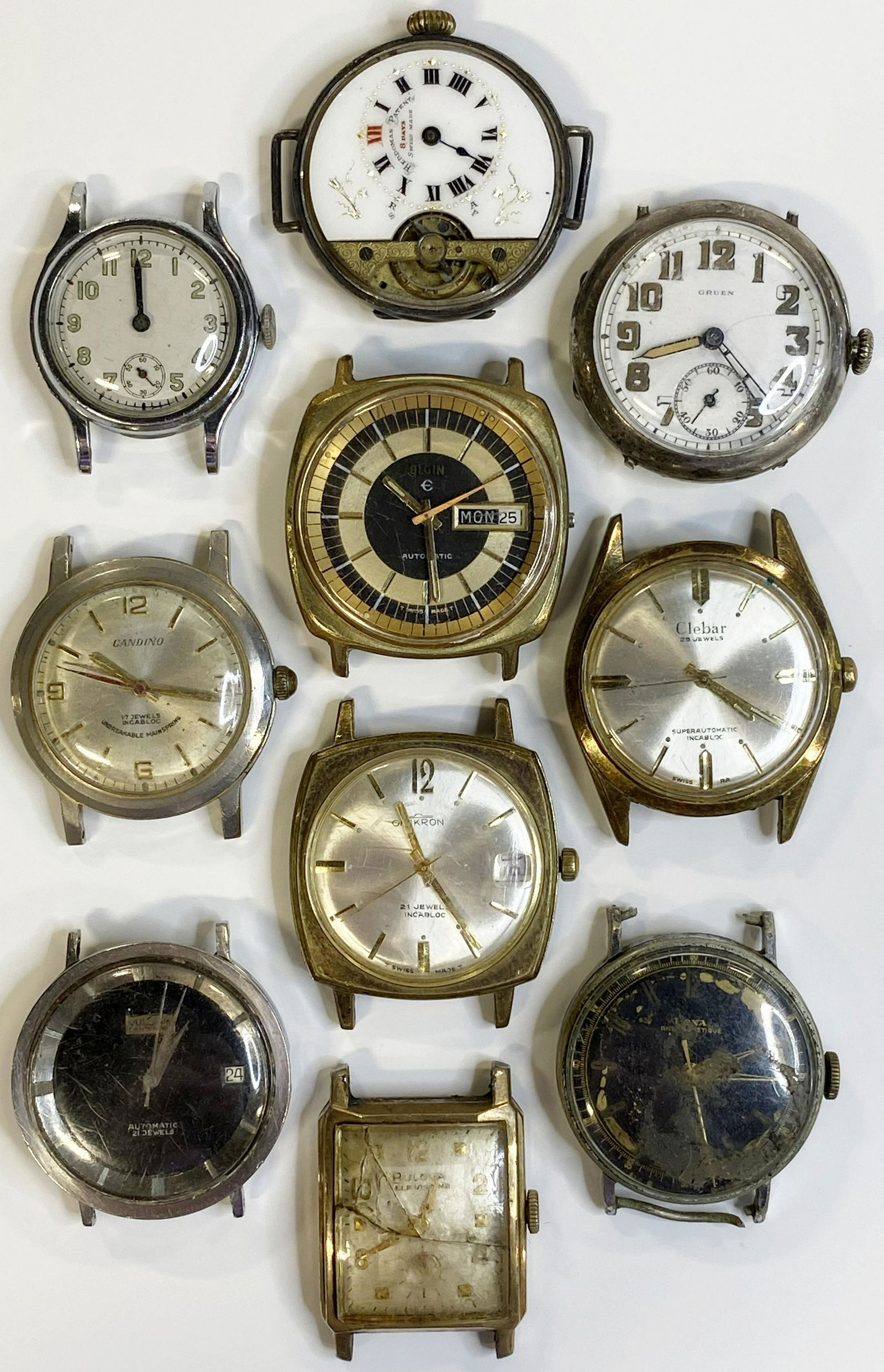 VINTAGE WIND-UP & AUTOMATIC MEN'S WATCHES LOT OF 10 (1 of 7)