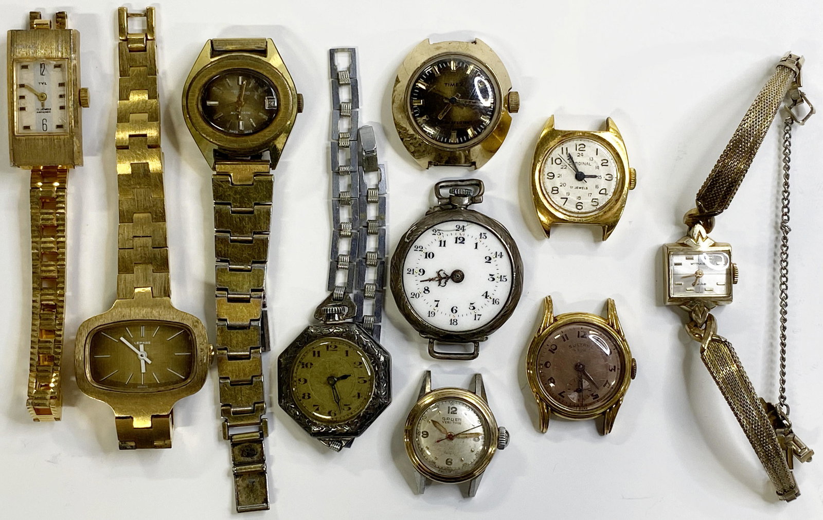 VINTAGE WIND-UP WOMEN'S WATCHES LOT OF 10 (1 of 11)