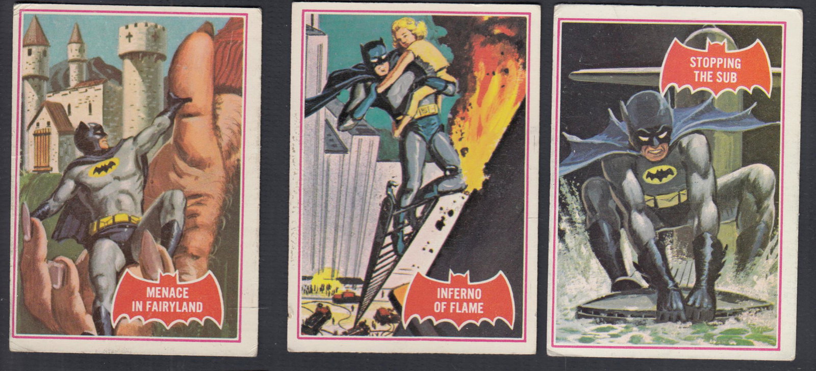 1966 TOPPS RED BAT BATMAN CARDS FULL SET 44/44 (1 of 4)