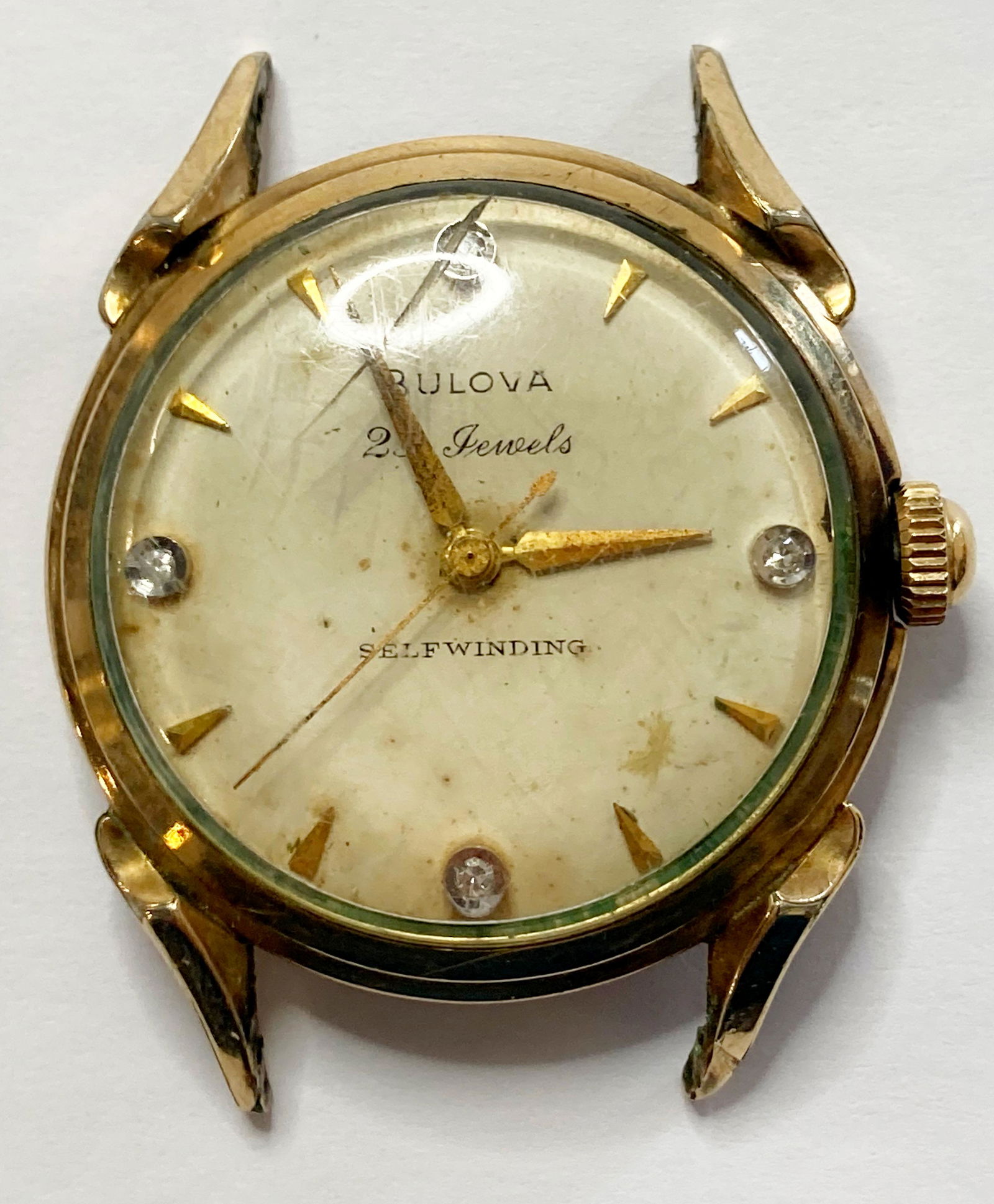 ビンテージBulova 23 automatic gold bezel Vintage Bulova 23 Jewels Self-winding Automatic Sun Burst