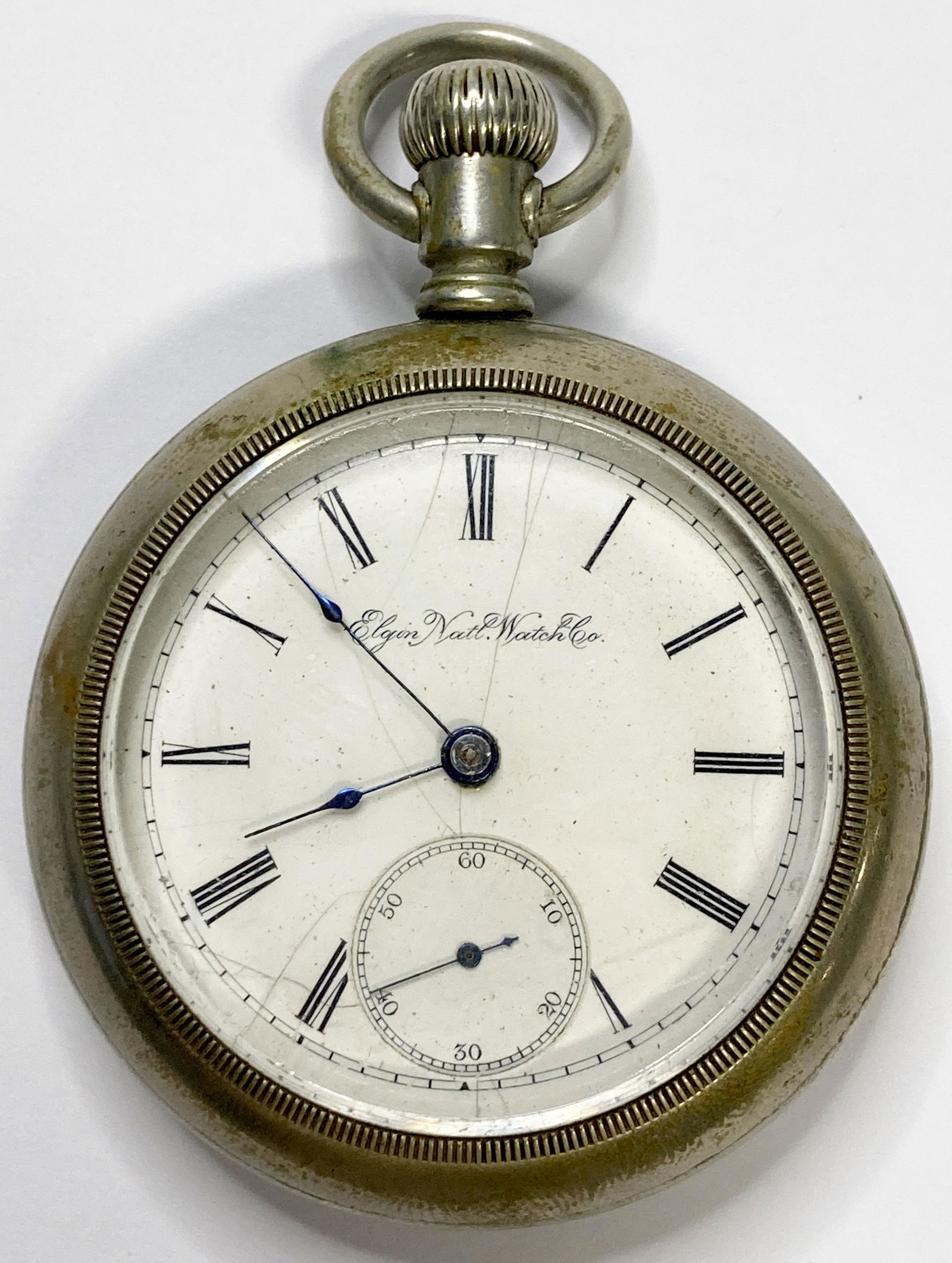 ANTIQUE ELGIN SILVEROD POCKET WATCH: ANTIQUE ELGIN SILVEROD POCKET WATCH The watch is pre-owned and doesn't run. Diameter: 2 1/4 in SHIPPING FEE CANADA 15,00$ USA 20.00$ Combined shipping is available for an extra fee, but only on items