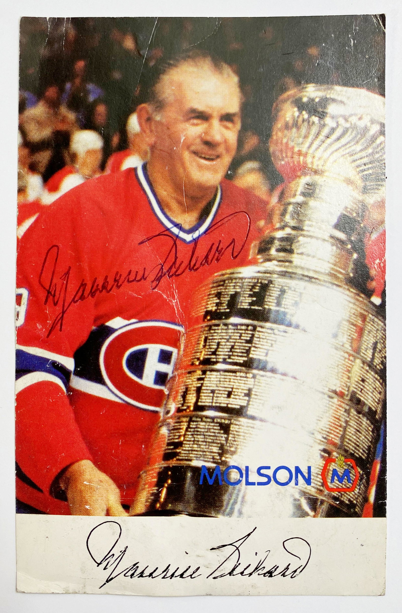 VINTAGE MONTREAL CANADIENS M. RICHARD AUTOGRAPHED POSTCARD (1 of 2)