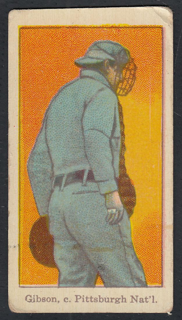 1915 E106 AMERICAN CARAMEL CO. BASEBALL CARD GIBSON: 1915 E106 AMERICAN CARAMEL CO. BASEBALL CARD GIBSON Condition: VG, No crease SHIPPING FEE CANADA 3,00$ USA 3,00$ Combined shipping is available for an extra fee, but only on items won on the same date