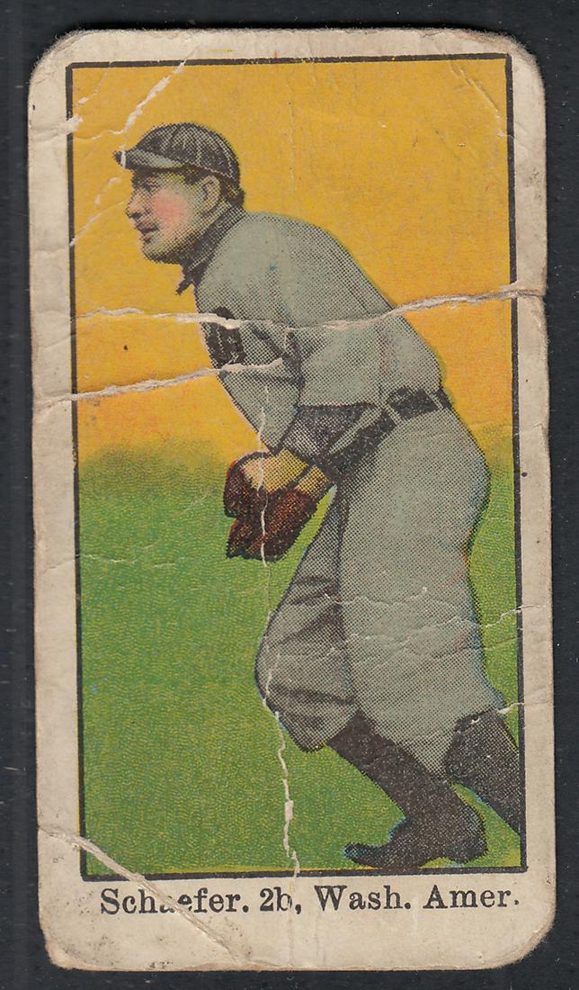 1909 E90-1 AMERICAN CARAMEL BASEBALL CARD SCHAEFER (1 of 2)