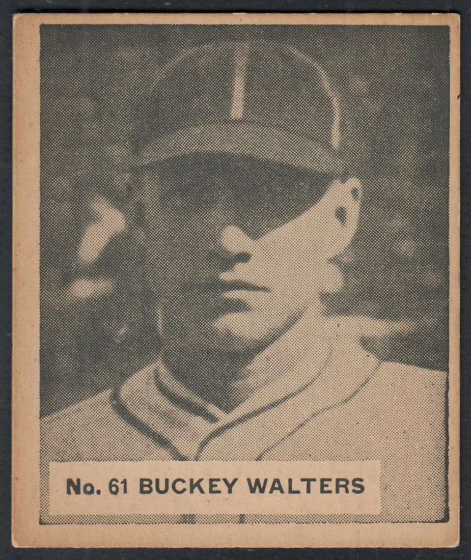 1936 WORLD WIDE GUM BASEBALL CARD #61 B. WALTERS (1 of 2)