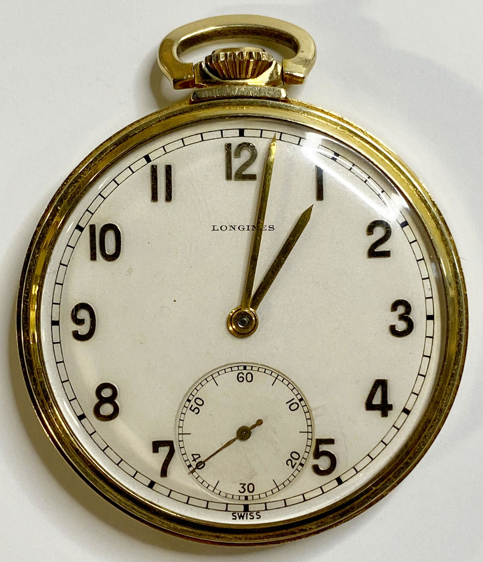 VINTAGE LONGINES 14K GOLD-FILLED POCKET WATCH WITH BOX (1 of 9)
