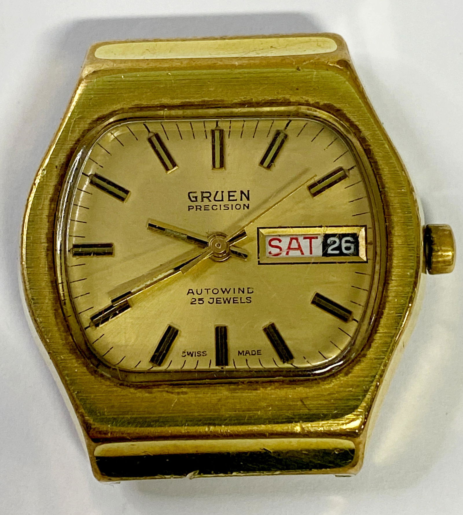 Vintage Gruen Precision 25 Jewels Gold Filled Automatic Mens Watch