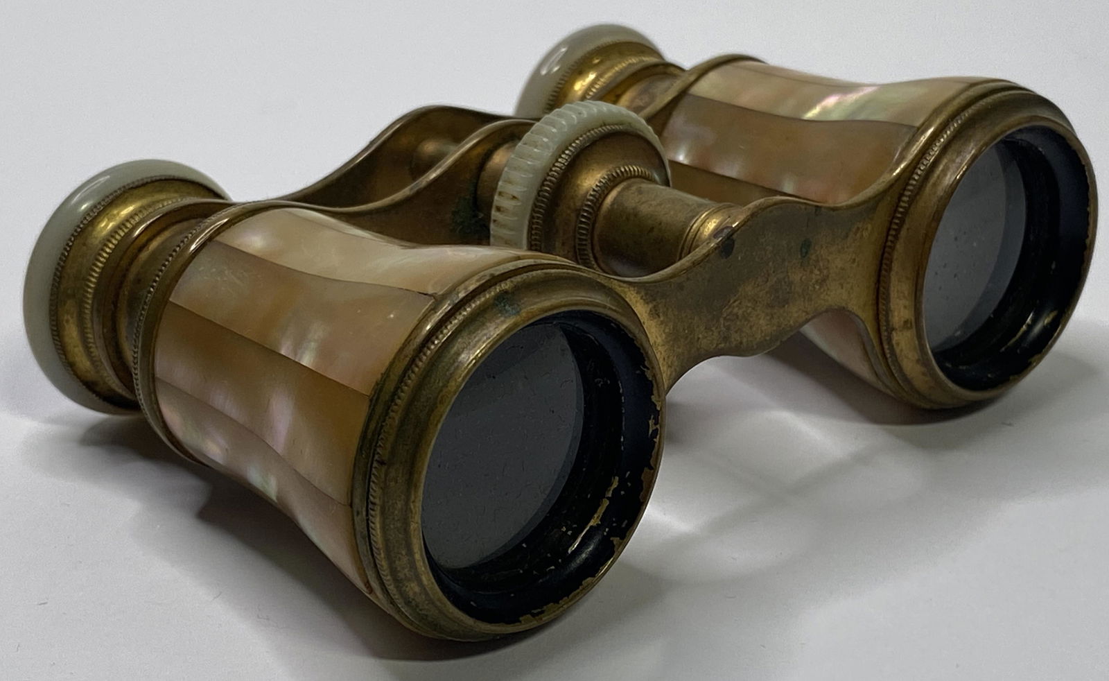 ANTIQUE FRANCE MOTHER OF PEARL BRASS GLASSES OPERA BINOCULARS (1 of 6)