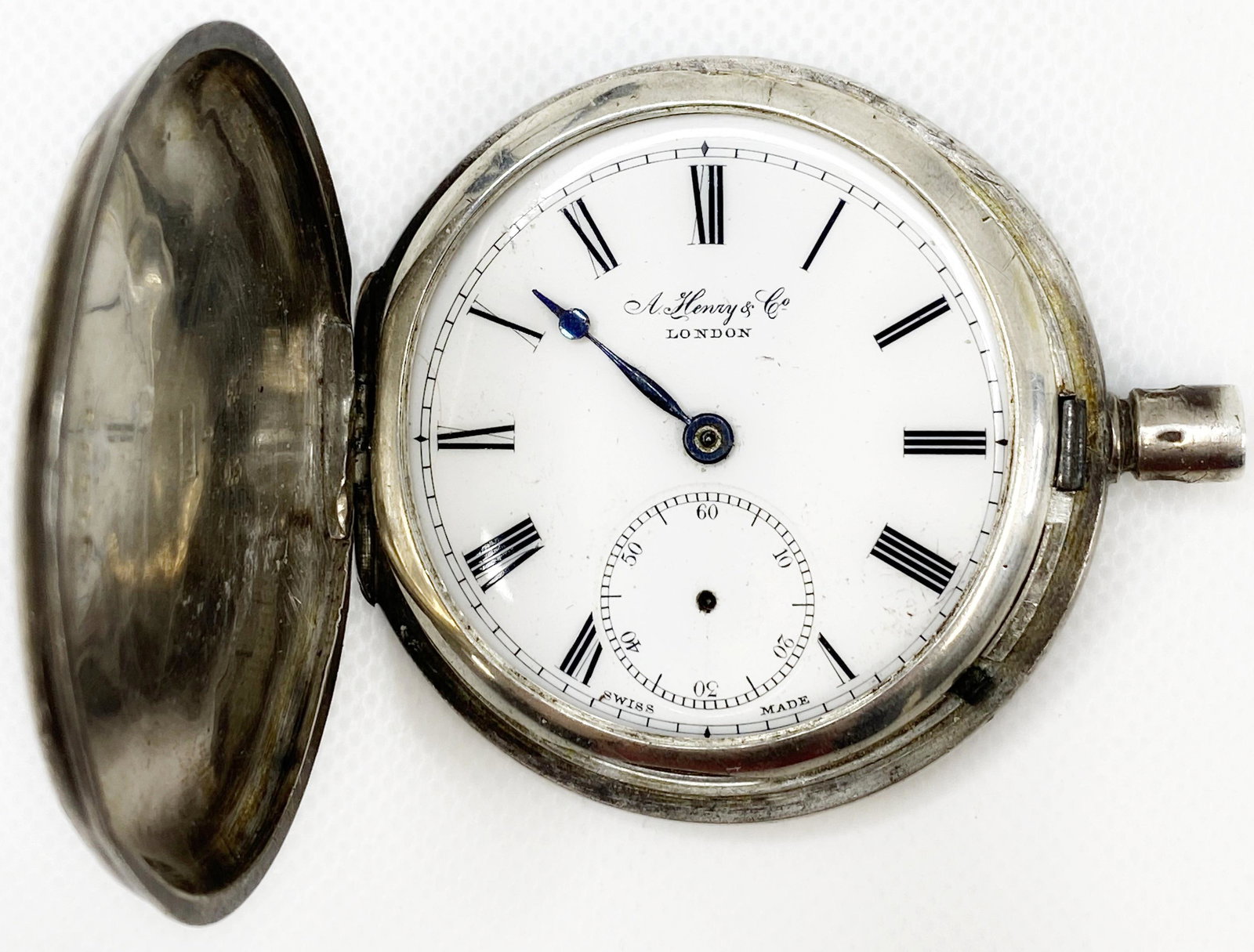 ANTIQUE LONDON 0.935 SILVER POCKET WATCH (1 of 8)