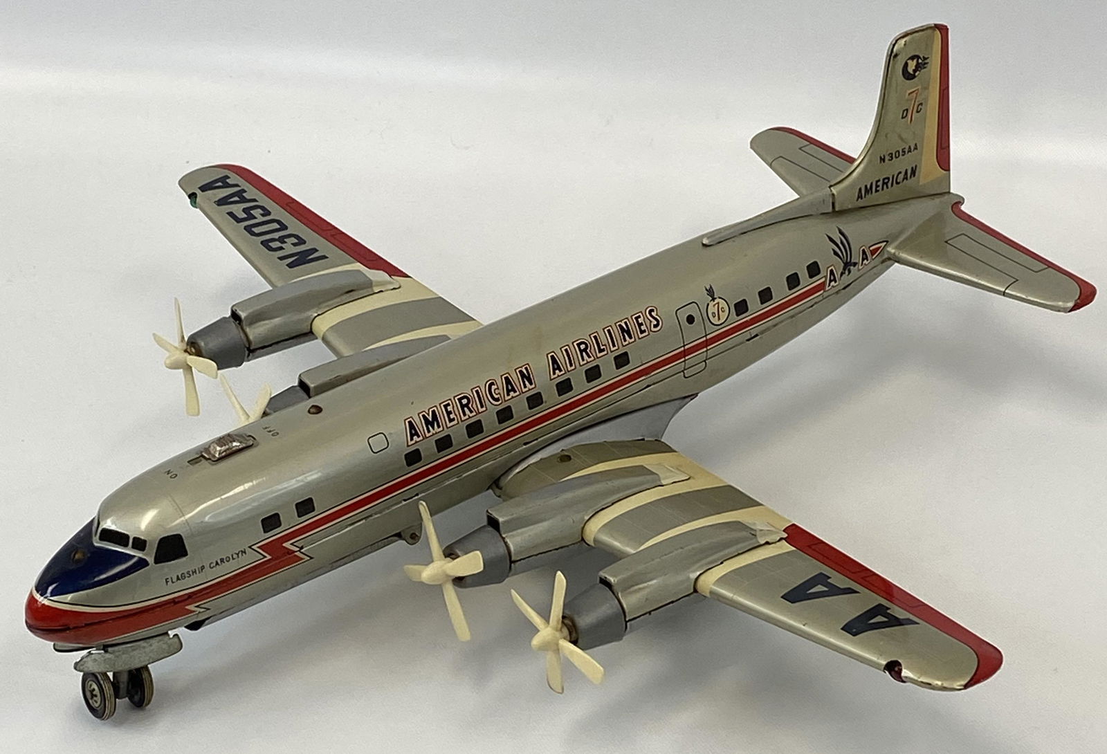 動画あり！！★LINE MAR TOYS 社アメリカン エアラインDC-7★ LINE MAR TOYS American Airlines DC-7 Tin Toy Vintage 1950s