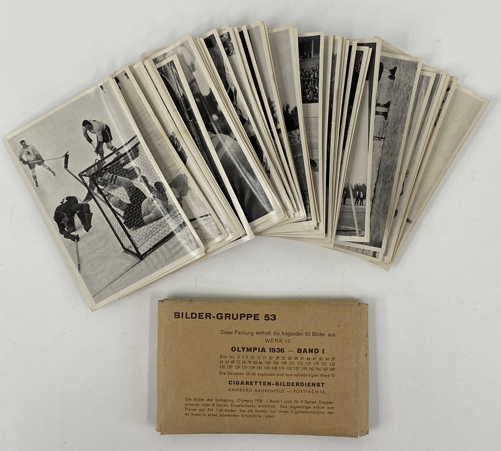 1936 GERMAN OLYMPIC CIGARETTE SPORT CARD & ENVELOPE LOT OF 50 (1 of 10)