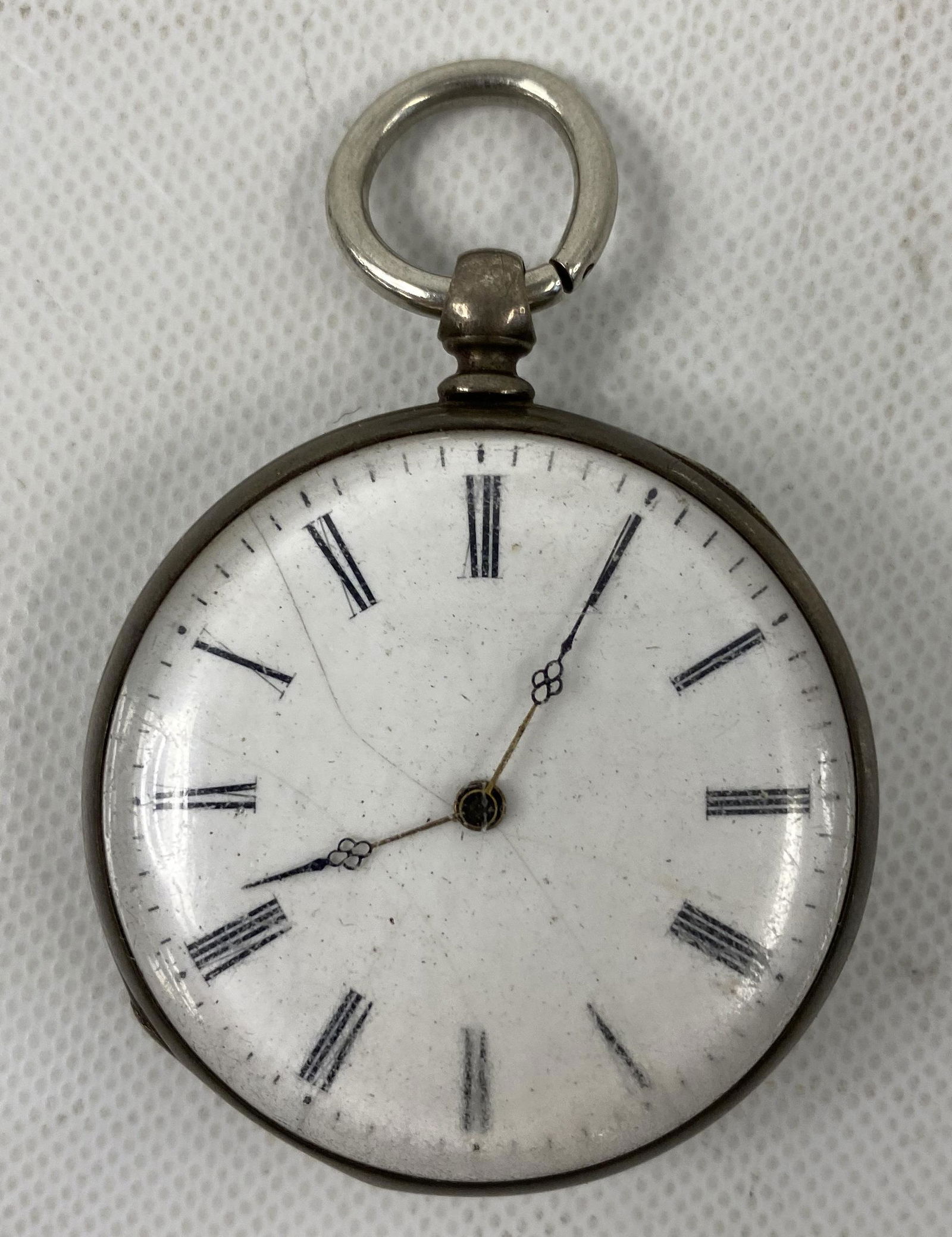 ANTIQUE NO NAME SILVER-PLATED 8 RUBIES POCKET WATCH (1 of 4)