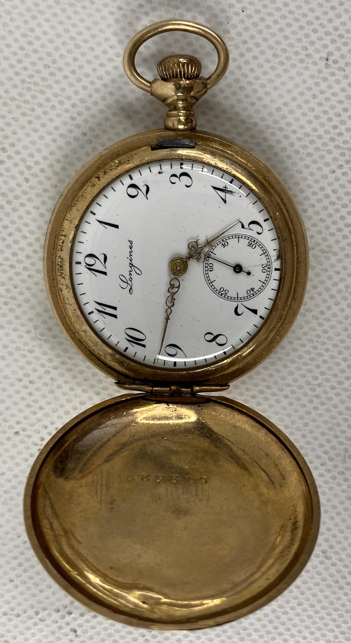 ANTIQUES LONGINES GOLD-FILLED POCKET WATCH (1 of 4)