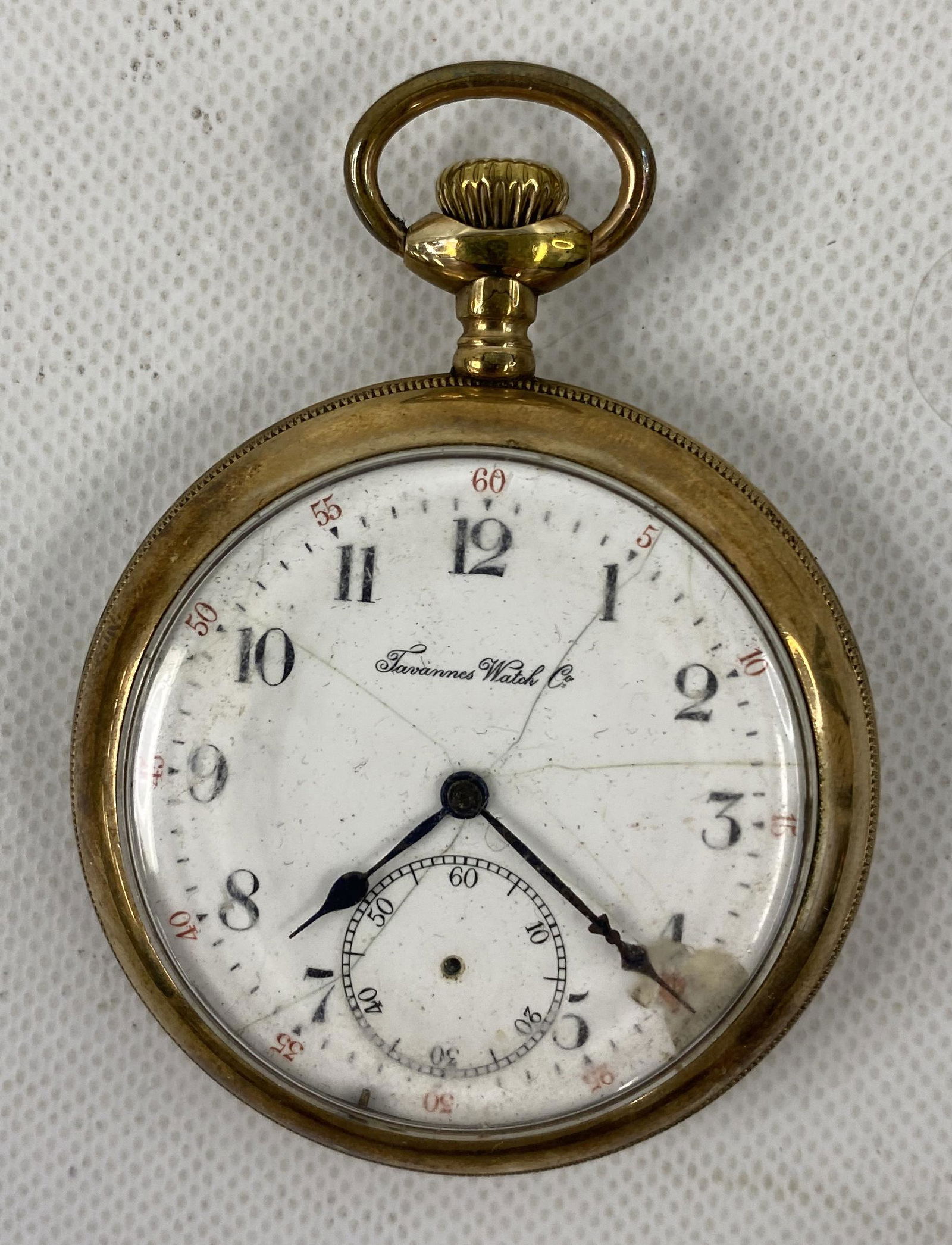 ANTIQUE TAVANNES GOLD-FILLED POCKET WATCH (1 of 4)