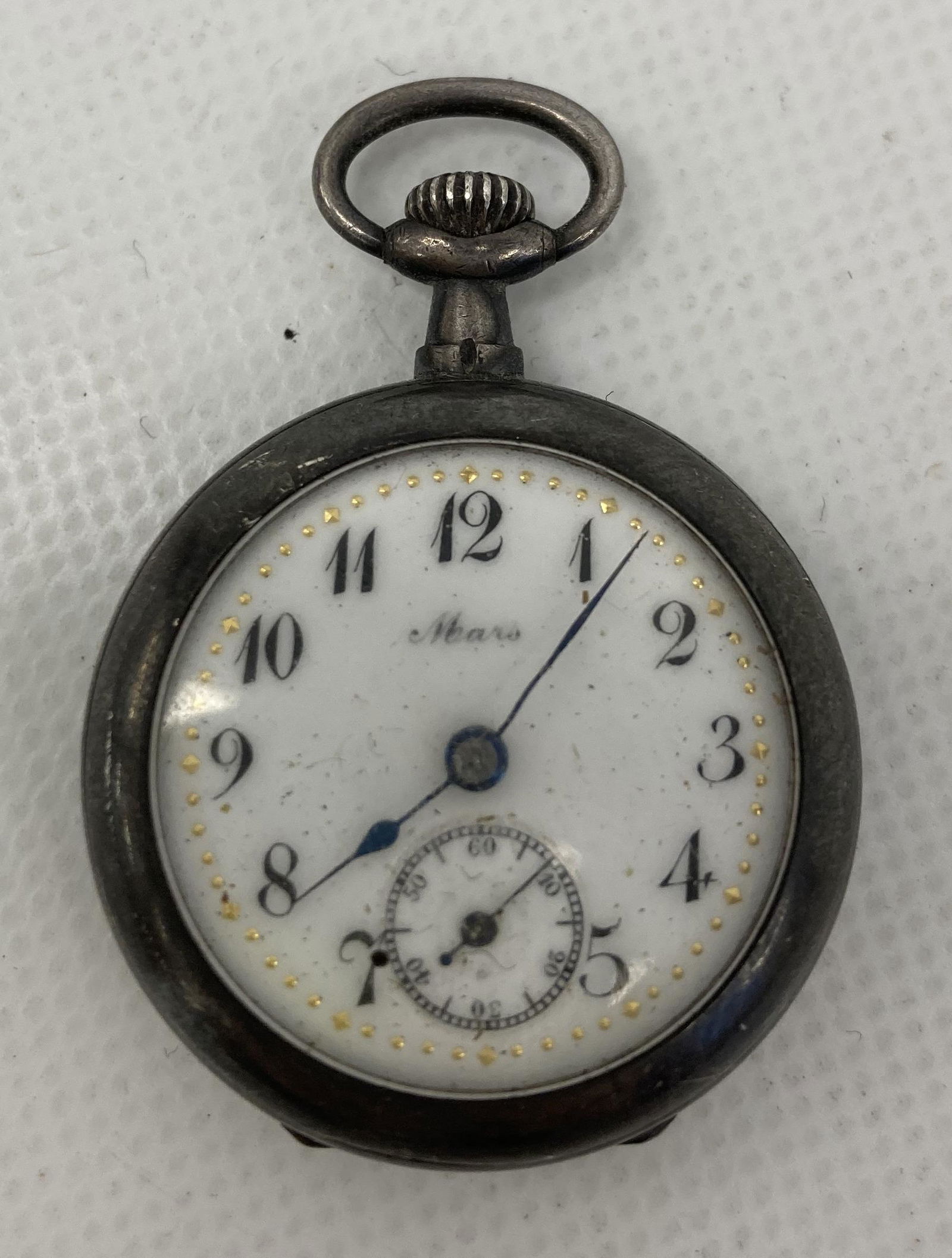 ANTIQUE MARS .935 SILVER POCKET WATCH (1 of 4)