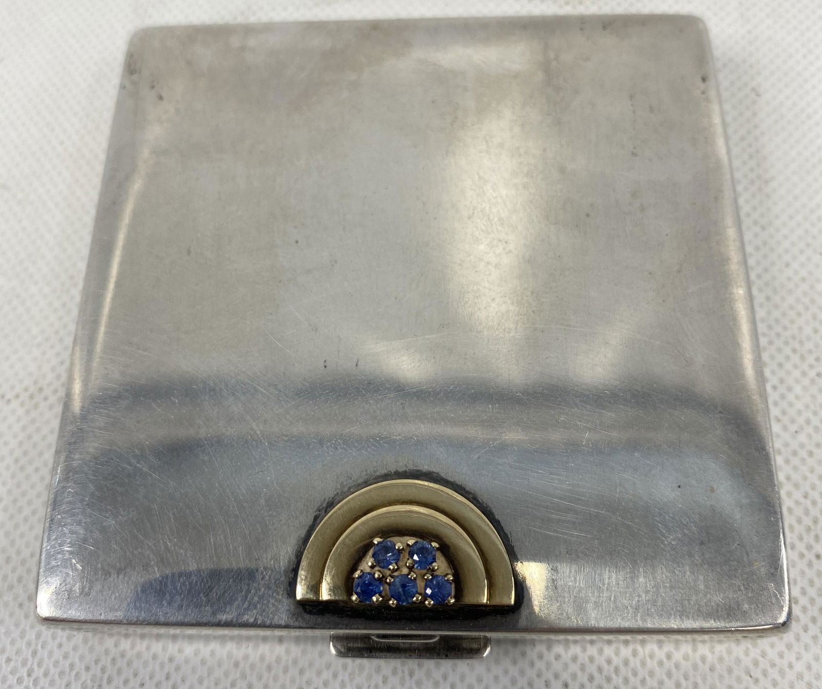 ANTIQUE CARTIER SILVER 925&18k GOLD POWDER COMPACT BOX (1 of 5)