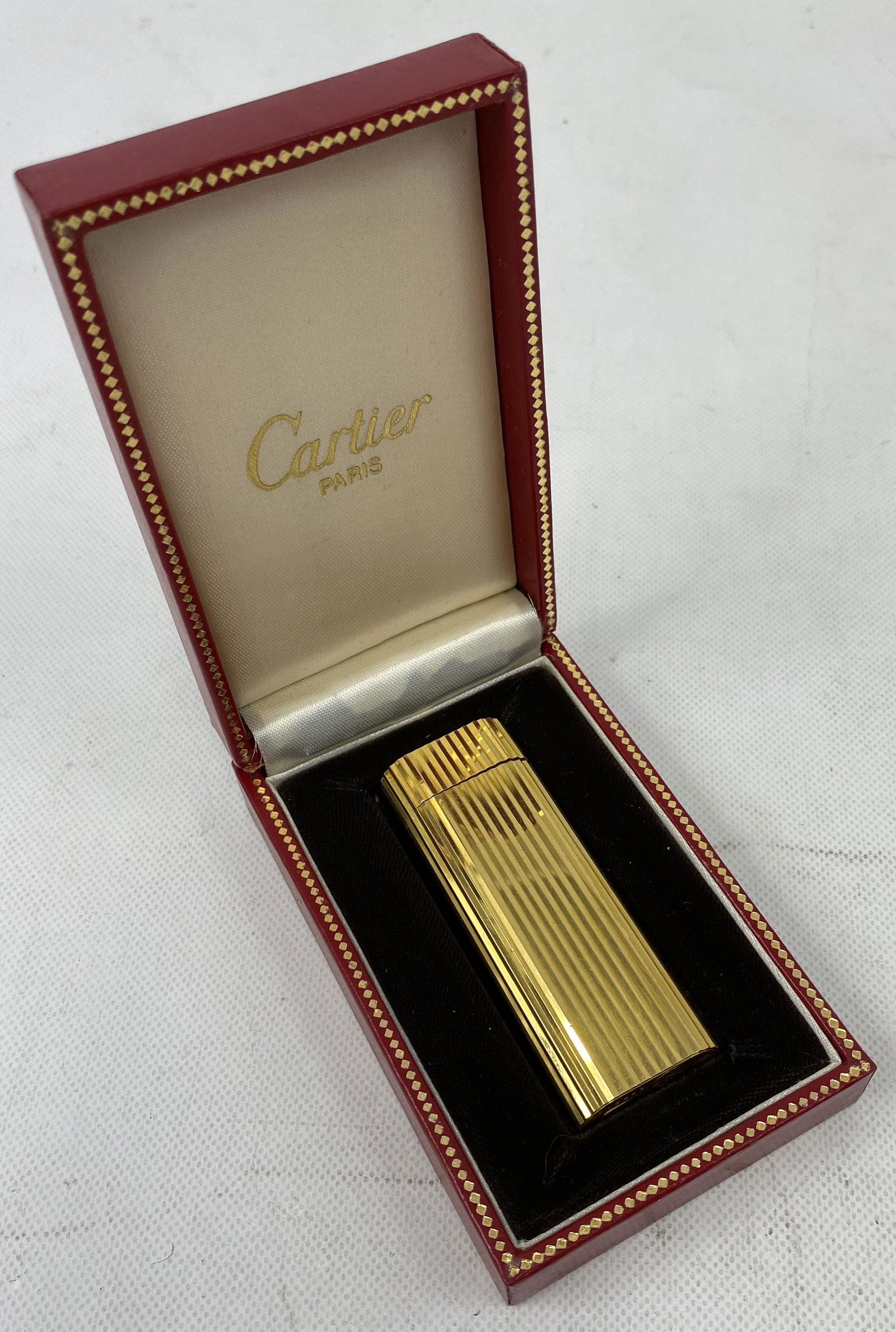 CARTIER GOLD PLATED LIGHTER & BOX (1 of 5)