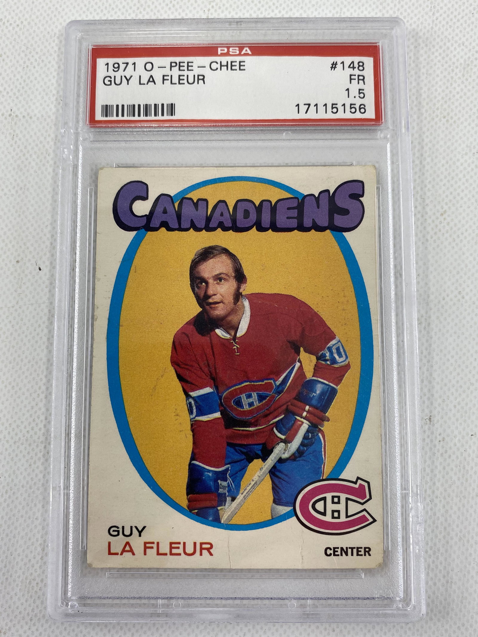 1971-72 O-PEE-CHEE #148 G.LAFLEUR ROOKIE CARD (1 of 3)